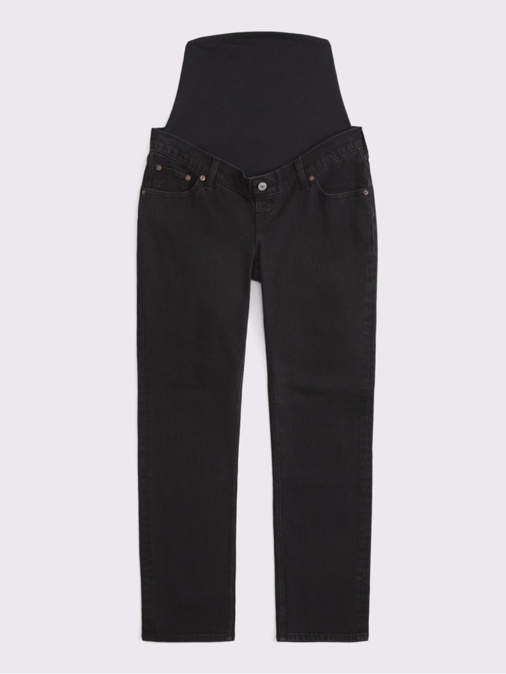 Abercrombie & Fitch Black Straight-Leg Maternity Jeans